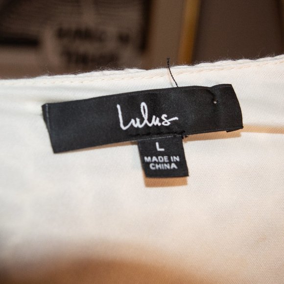 Lulu's Macramé Knit Cream Beachy Wedding Honeymoon Vacation Dress Size Large - Picture 2 of 2